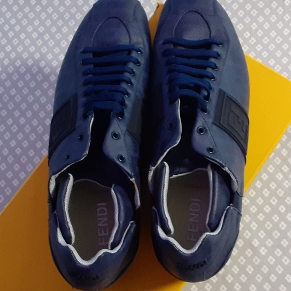 Fendi Blue Navy Shoes, Size 10